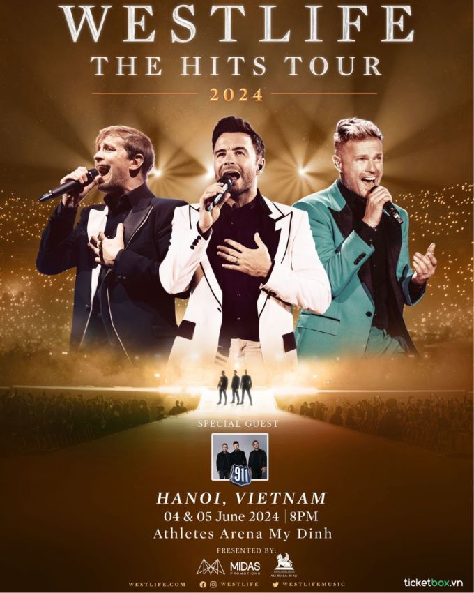Poster The Hits Tours của Westlife tại Việt Nam. Ảnh: Fanpage Westlife