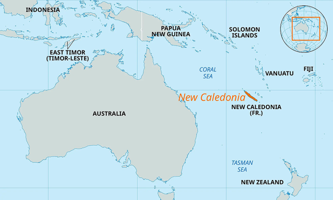 Vị trí New Caledonia. Đồ họa: Britannica