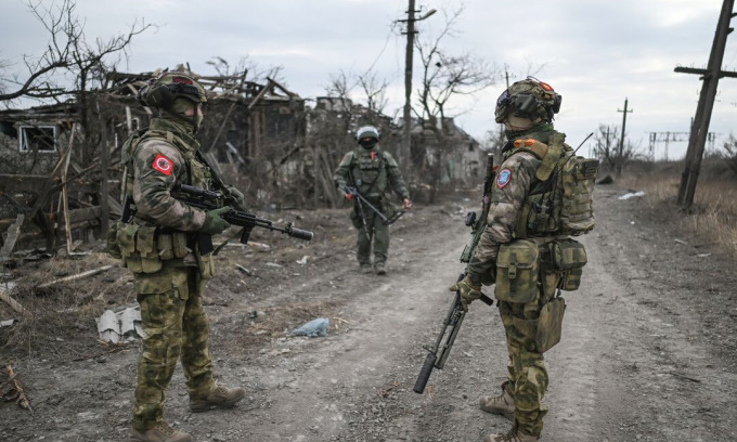 Binh sĩ Nga triển khai gần khu vực Avdeevka hồi tháng 3. Ảnh: RIA Novosti