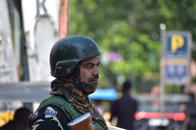 Binh sĩ Ấn Độ tại vùng Jammu và Kashmir ngày 29/4. Ảnh: AFP