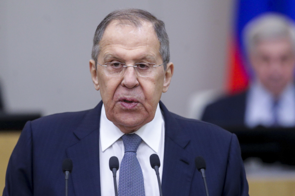 Ngoại trưởng Nga Sergei Lavrov trong phiên họp tại Duma Quốc gia Nga ngày 19/2. Ảnh: AP