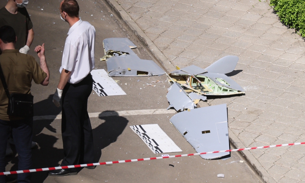 Hiện trường UAV tấn công thủ đô Moskva của Nga hồi tháng 5/2023. Ảnh:TASS