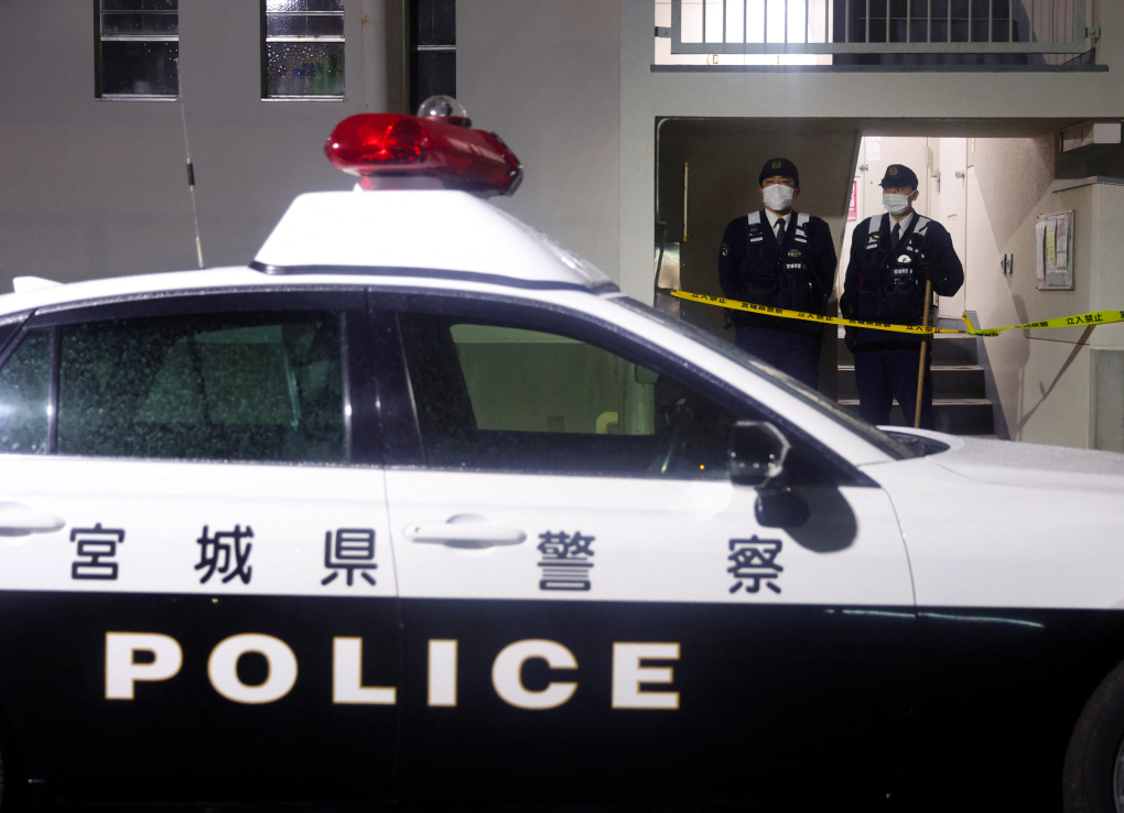 Cảnh sát Nhật Bản phong tỏa hiện trường một vụ án tại tỉnh Miyagi vào tháng 4. Ảnh: AFP