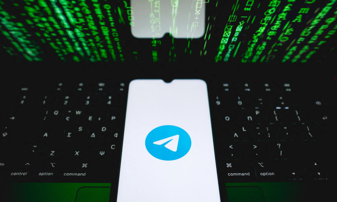 Biểu tượng Telegram trên điện thoại trong ảnh chụp hồi tháng 7/2024. Ảnh: AFP