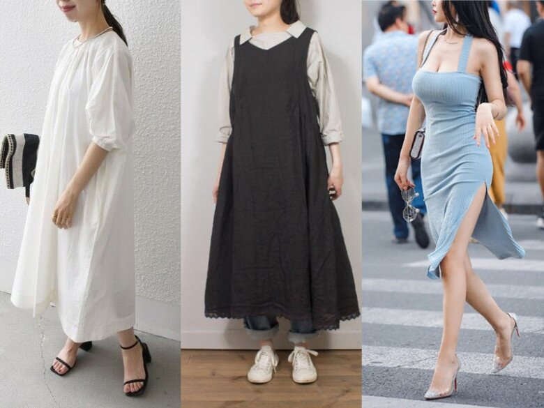 Váy quá rộng sẽ khiến vóc dáng chị em trông luộm thuộm, không khoe được ưu điểm còn váy quá bó sát sẽ làm lộ những điểm kém duyên trên cơ thể.