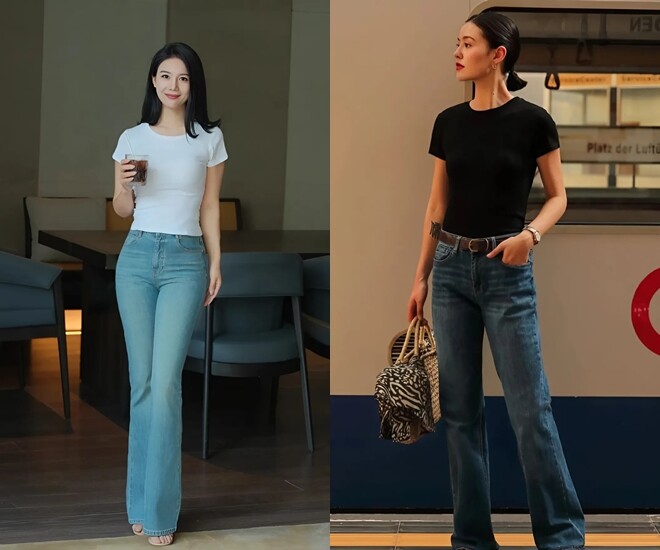 Áo phông với quần jeans chính là 2 items mà chị em nào cũng có trong tủ đồ.