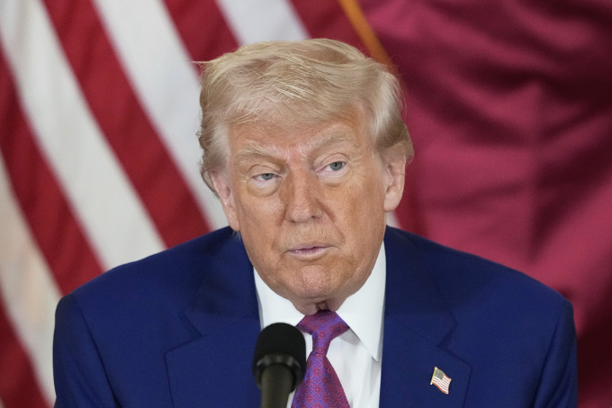 Tổng thống Mỹ Donald Trump tại Doha, Qatar ngày 15/5. Ảnh: AP