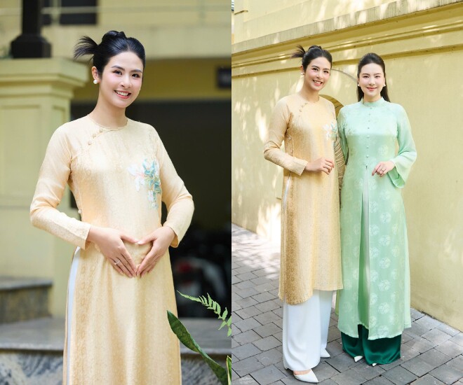 Hoa hậu Ngọc Hân bầu 6 tháng vẫn gọn gàng.