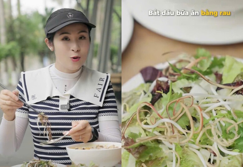 Nàng hậu bắt đầu bữa ăn bằng rau để hạn chế hấp thu tinh bột, ngăn ngừa tăng insulin.