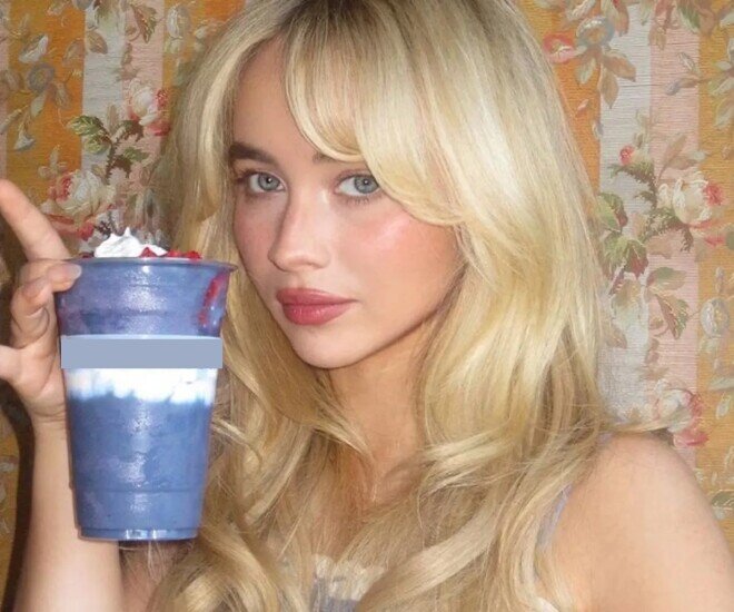 Sabrina Carpenter và ly sinh tố xanh lam từng “gây bão”.