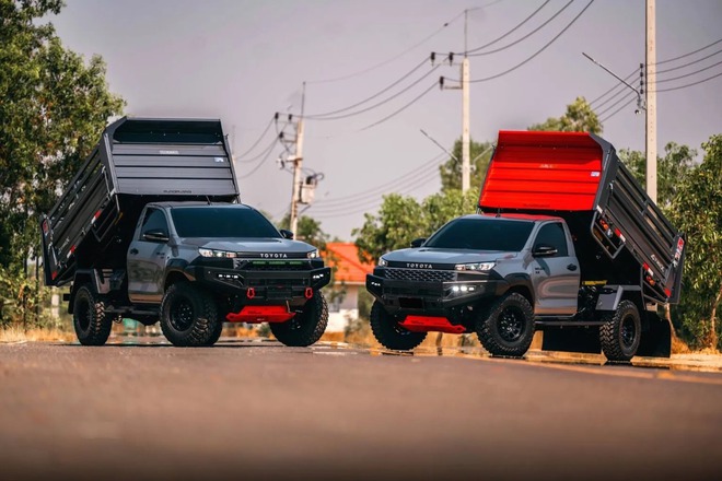 Toyota Hilux 'lột xác' thành xe ben mà không cần cắt xẻ: Chở tới 5 tấn, có cả cần cẩu tự bốc hàng- Ảnh 5.
