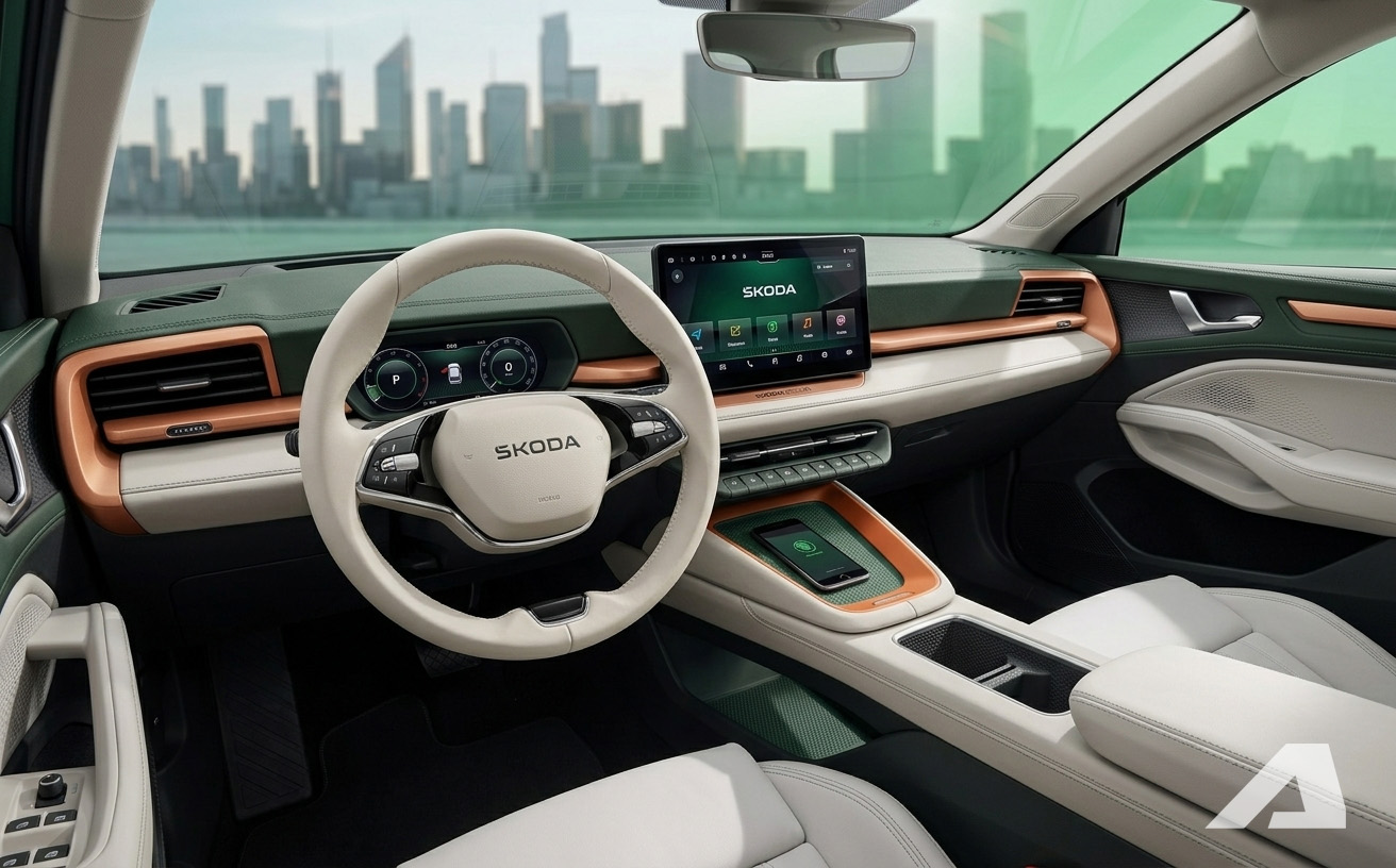 Skoda Epiq - SUV điện rẻ nhất của hãng lần đầu có ảnh nội thất: Thiết kế xịn với 2 màn hình, đèn trang trí, cốp rộng, về Việt Nam thì dễ ‘hot’- Ảnh 3.