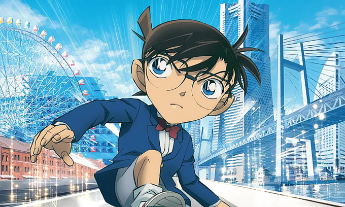 Nhân vật Conan trong poster phim Thám tử lừng danh Conan: Thiên thần sa ngã trên xa lộ. Ảnh: TMS Entertainment