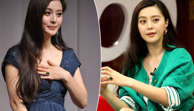 Chiếc nhẫn ngọc bích cổ, màu xanh lục đậm, trong suốt như thủy tinh là món đồ yêu thích của Băng Băng. Cô đeo nó trong nhiều dịp. Với độ trong suốt cao, chiếc nhẫn ngọc bích được giới yêu ngọc đánh giá ít nhất cả triệu tệ.