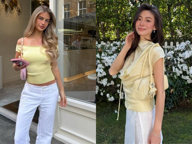 Một chiếc áo màu vàng gà con có thể giúp outfit mùa Hè trông tươi tắn hơn ngay lập tức. Khi phối cùng quần jeans hoặc quần trắng, tổng thể trở nên trẻ trung và hiện đại hơn. Đây là item dễ mặc, phù hợp với nhiều phong cách hàng ngày.