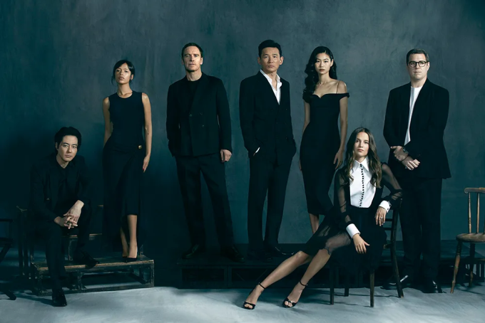 Dàn sao đóng phim Hope của Na Hong Jin, từ trái qua: Jo In Sung, Taylor Russell, Michael Fassbender, Hwang Jung Min, Jung Ho Yeon, Alicia Vikander và Cameron Britton. Ảnh: PlusM Entertainment