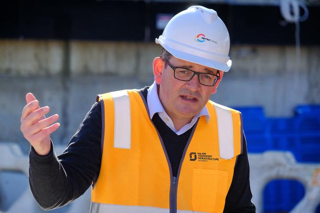 Victorian Premier Daniel Andrews speaks to the media during a press conference in Melbourne.