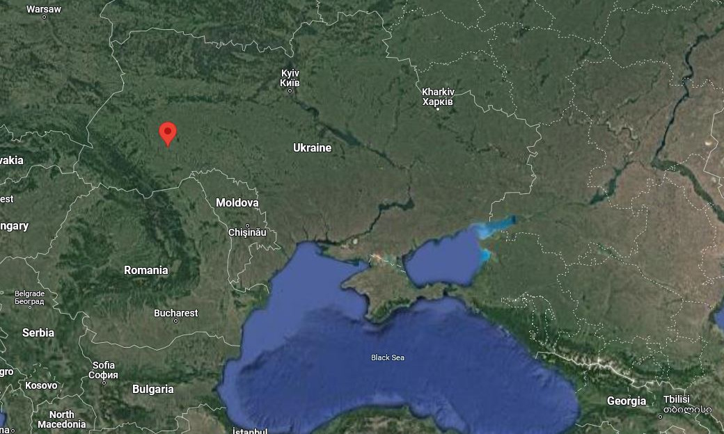 Vị trí thành phố Chortkiv (chấm đỏ) ở miền tây Ukraine. Đồ họa: Google Maps.