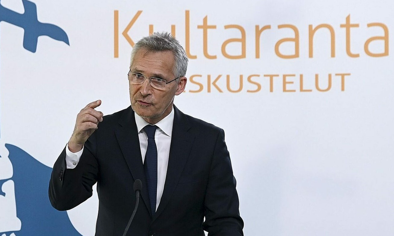 Tổng thư ký NATO Jens Stoltenberg phát biểu tại Đối thoại Kultaranta ở Naantali, Phần Lan ngày 12/6. Ảnh: AFP.