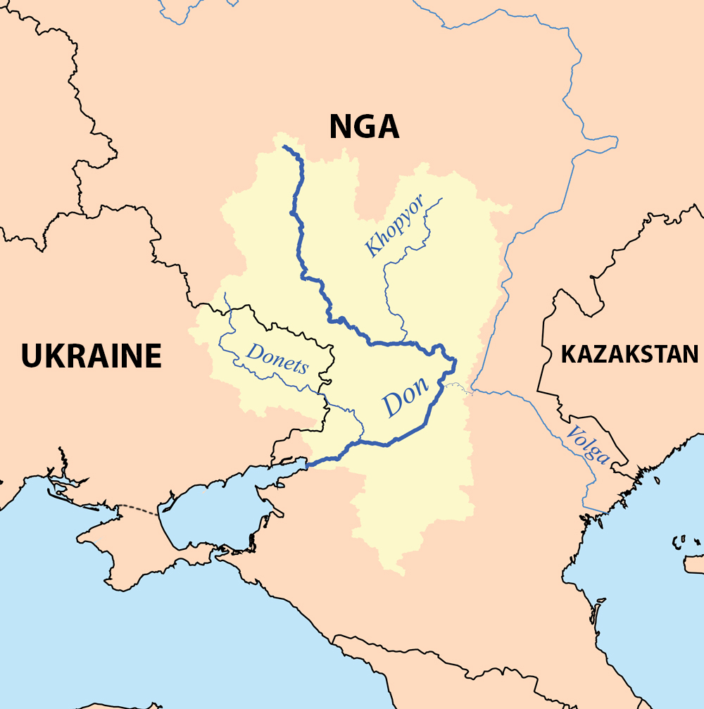 Sông Siverskiy Donets trong hệ thống sông Don. Đồ họa: Wikimedia.