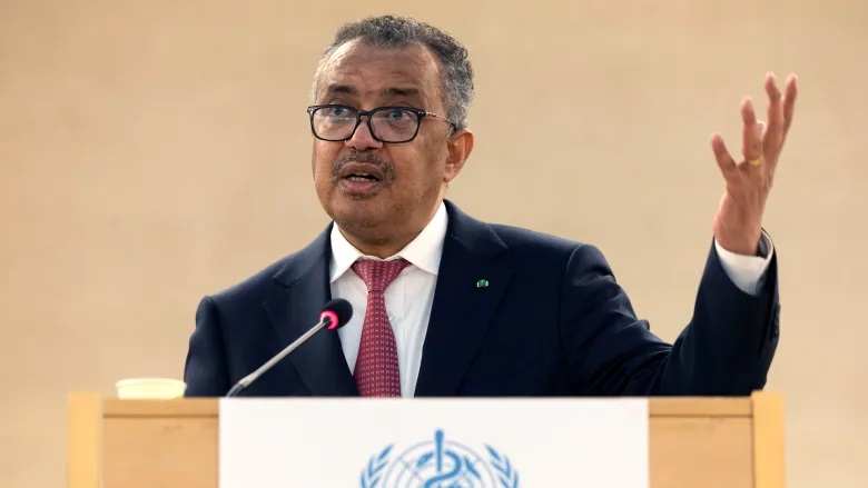 Tổng giám đốc Tổ chức Y tế Thế giới (WHO) Tedros Adhanom Ghebreyesus tại Geneva, Thụy Sĩ hôm 24/5. Ảnh: AP.