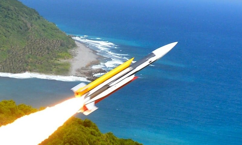 Tên lửa Vân Phong trong một đợt bắn thử. Ảnh: Taiwan News.
