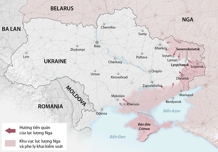 Cục diện chiến trường Ukraine. Đồ họa: Washington Post.