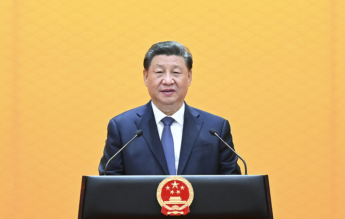 Chủ tịch Trung Quốc Tập Cận Bình phát biểu tại quốc yến dành cho lãnh đạo các nước và tổ chức quốc tế tại Bắc Kinh hồi tháng 2. Ảnh: Reuters.