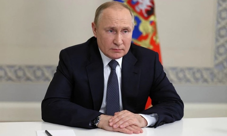 Tổng thống Nga Vladimir Putin chủ trì cuộc họp qua video với các thành viên Hội đồng An ninh Quốc gia hôm 22/6. Ảnh: Reuters.
