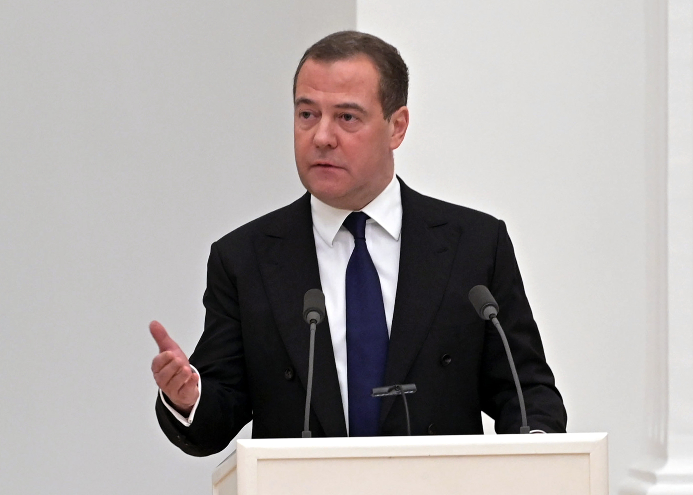 Phó chủ tịch Hội đồng An ninh Nga Dmitry Medvedev tại Moskva hồi tháng 2/2022. Ảnh: AFP