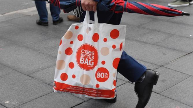 Coles has vowed to stop selling its remaining supply of soft plastic bags by the end of June. (Peter Rae/AAP PHOTOS)