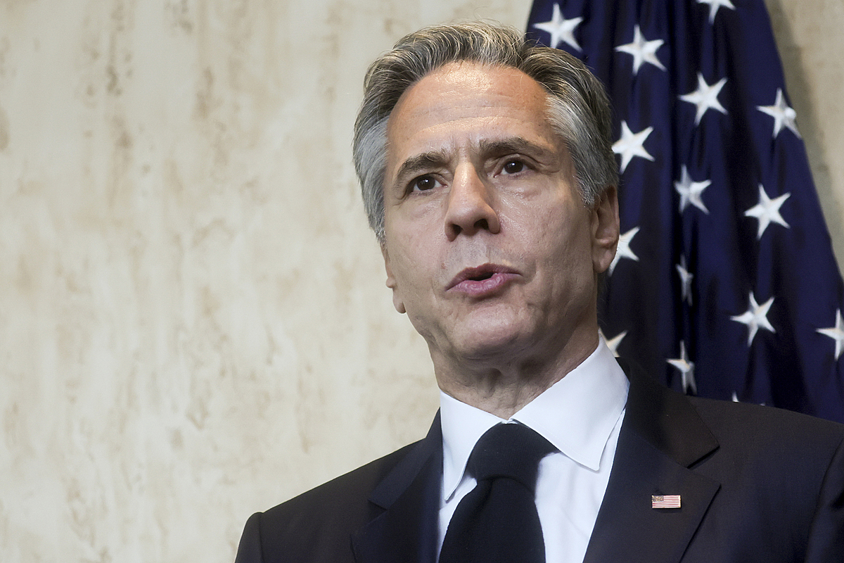 Ngoại trưởng Mỹ Antony Blinken phát biểu tại hội nghị phục hồi Ukraine ở London ngày 20/6. Ảnh: AFP