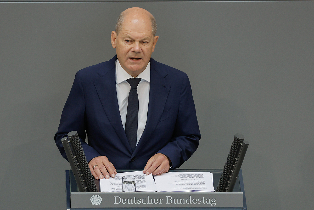 Thủ tướng Đức Olaf Scholz phát biểu trước quốc hội tại Berlin ngày 22/6. Ảnh: AFP