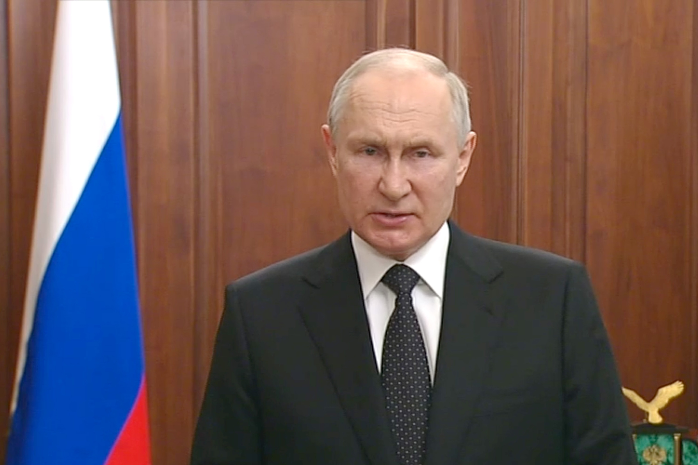 Tổng thống Nga Vladimir Putin phát biểu tại Moskva ngày 24/6. Ảnh: AFP