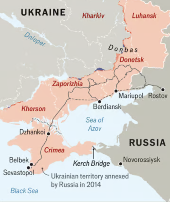 Vị trí Belbek và Sevastopol. Đồ họa: The Economist