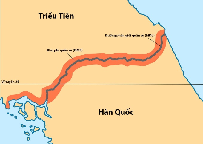 Vị trí DMZ và MDL. Đồ họa: Reuters