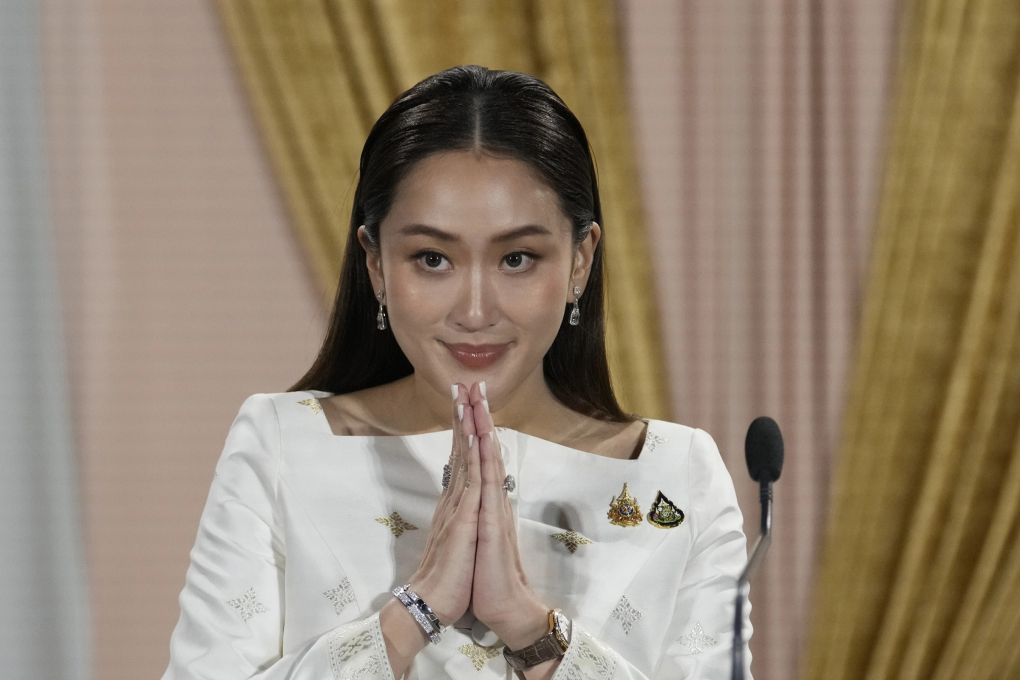 Thủ tướng Thái Lan Paetongtarn Shinawatra họp báo ở Bangkok tháng 8/2024. Ảnh: AP