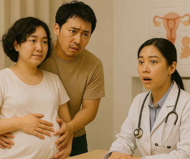 Chồng đưa tôi đến phòng khám thai, nhưng bác sĩ vừa nhìn anh đã đứng hình và gọi bảo vệ - 1