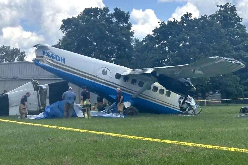 Máy bay bị hư hại sau vụ tai nạn ở bang Tennessee, Mỹ ngày 8/6. Ảnh: Cảnh sát Tuần tra Tennessee