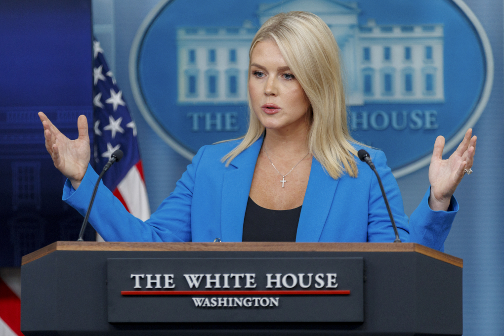 Thư ký báo chí Karoline Leavitt bình luận về làn sóng biểu tình ở Los Angeles trong cuộc họp báo tại Nhà Trắng ngày 11/6. Ảnh: AFP