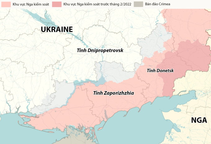 Các tỉnh Dnipropetrovsk, Donetsk và Zaporizhzhia. Đồ họa: RYV