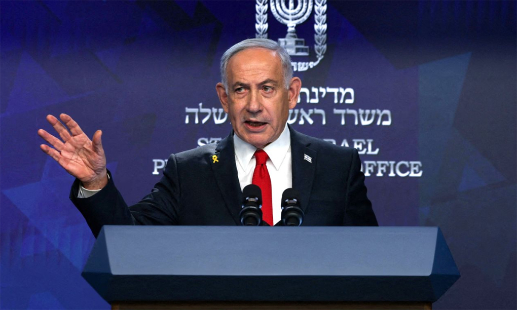 Thủ tướng Israel Benjamin Netanyahu trong cuộc họp báo tại Jerusalem ngày 21/5. Ảnh: AP