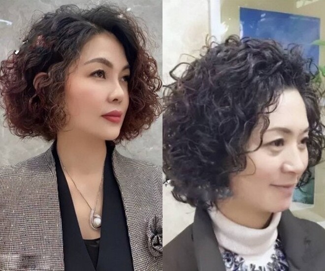 Kiểu tóc xoăn xù mì dễ dàng cộng thêm cho phái đẹp vài tuổi.