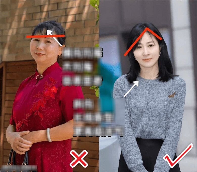 Chỉ cần nhìn vào hình ảnh so sánh này, dễ dàng nhận thấy mái rẽ ngôi sẽ mang đến tác dụng gọt mặt hiệu quả hơn so với mái bằng. 