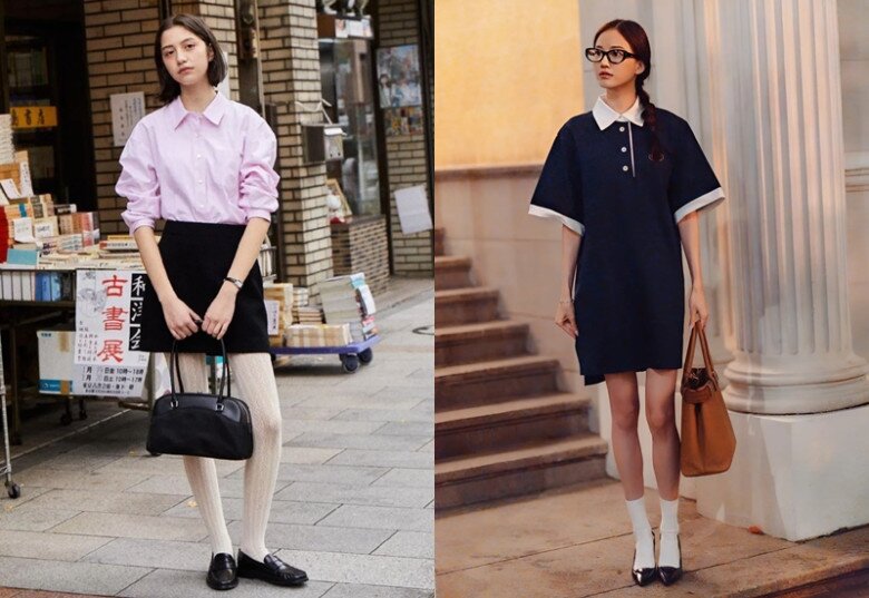 Bạn có thể phối cùng tất từ tất ngắn, tất cao đến tất màu nổi bật để tăng lớp layer cho outfit. Đây là xu hướng đã được các fashionista toàn cầu yêu thích trong những năm gần đây.