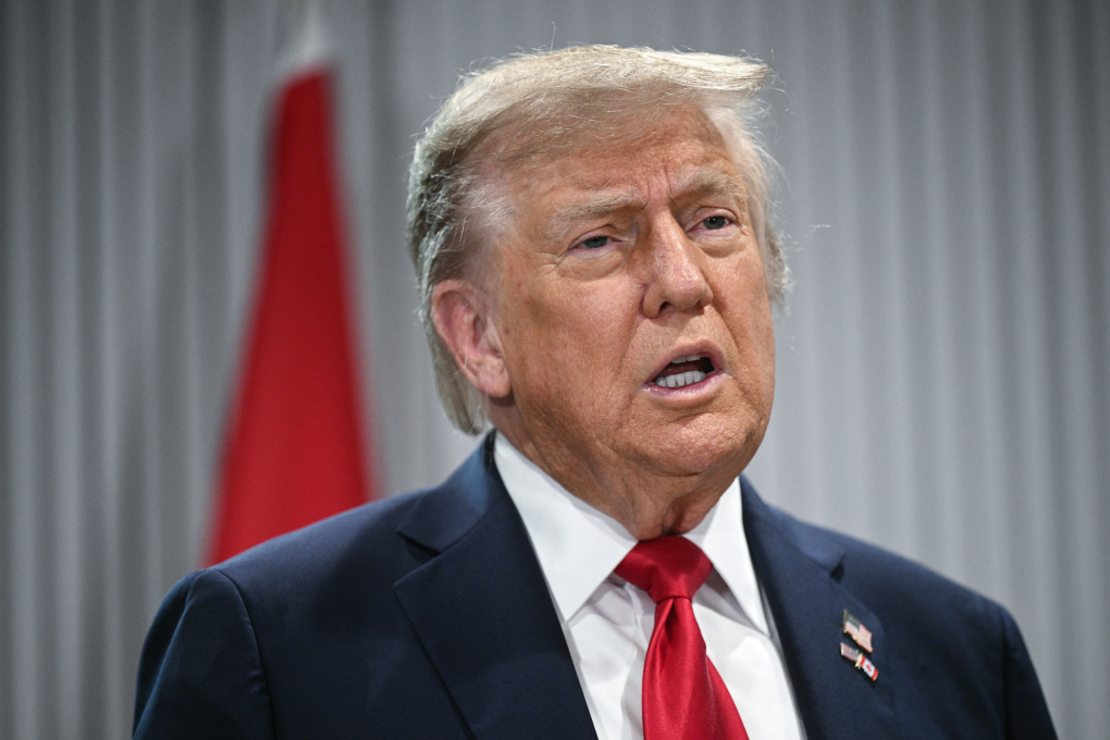 Tổng thống Mỹ Donald Trump phát biểu tại hội nghị G7 ở Alberta, Canada, ngày 16/6. Ảnh: AFP