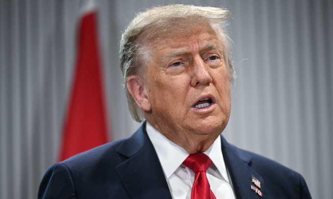 Ông Trump phát biểu trong cuộc gặp Thủ tướng Canada bên lề hội nghị G7 hôm 16/6. Ảnh: AFP