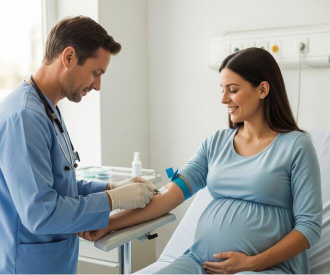 Trong giai đoạn thai kỳ, mẹ bầu thực hiện đầy đủ các xét nghiệm theo chỉ định của bác sĩ.