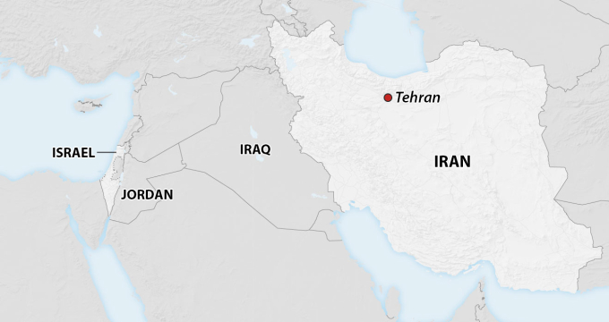 Vị trí Iran - Israel. Đồ họa: CNN