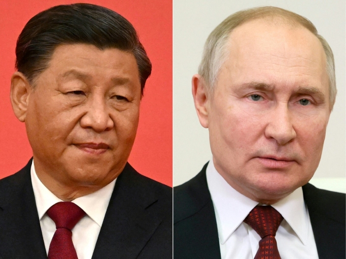 Chủ tịch Trung Quốc Tập Cận Bình (trái) và Tổng thống Nga Vladimir Putin. Ảnh: AFP